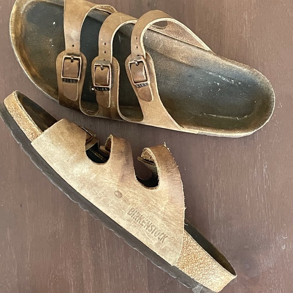 Birkenstock Shoes - Birckenstock Betula Tan 3 Straps Buckle Sandals